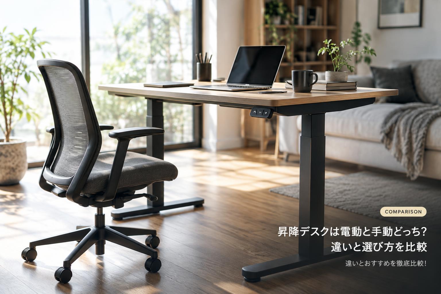 昇降デスクは電動と手動どっち？違いと選び方を比較