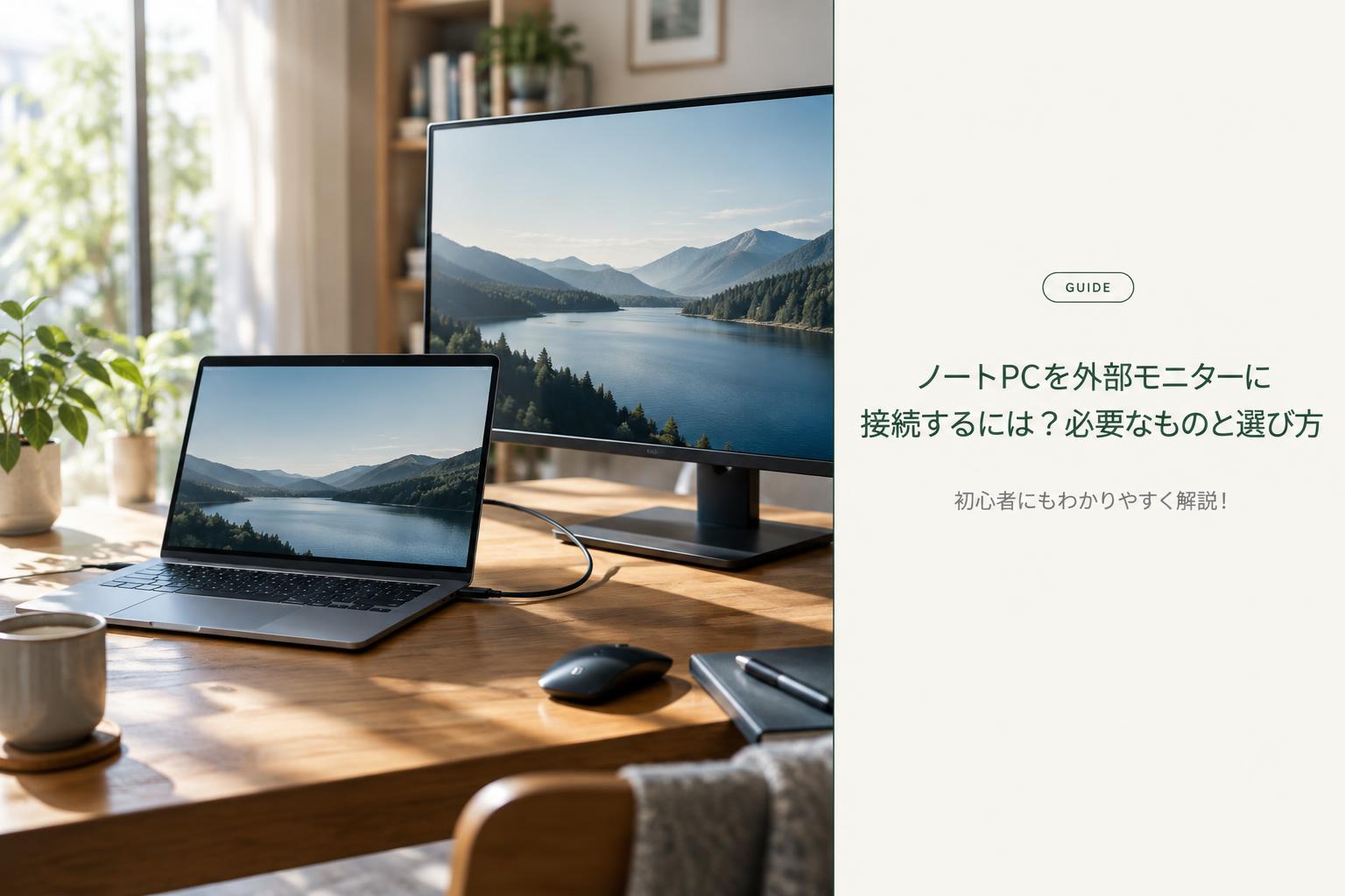ノートPCを外部モニターに接続するには？必要なものと選び方
