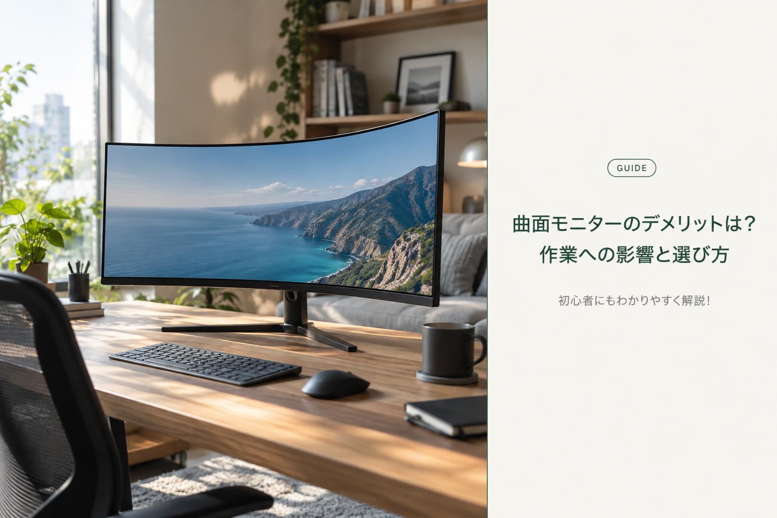 曲面モニターのデメリットは？作業への影響と選び方