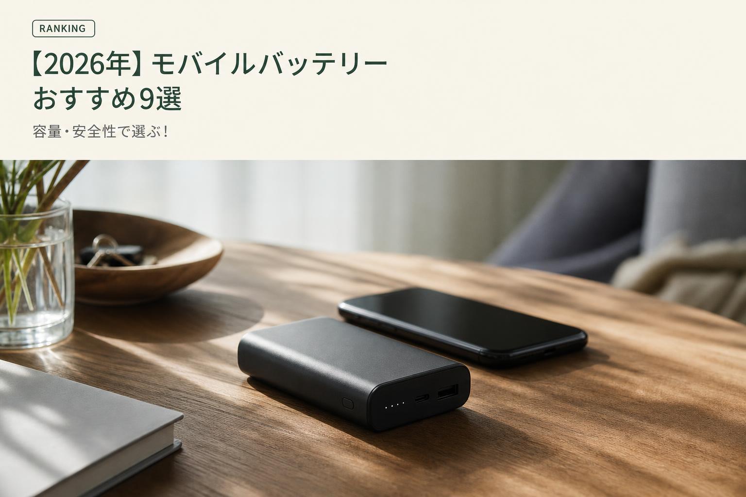 【2026年】モバイルバッテリー おすすめ9選｜容量・安全性で選ぶ