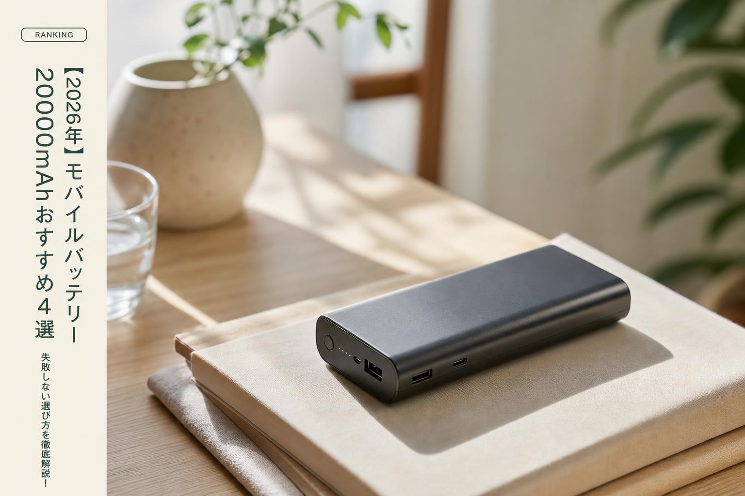 【2026年】モバイルバッテリー 20000mAhおすすめ4選