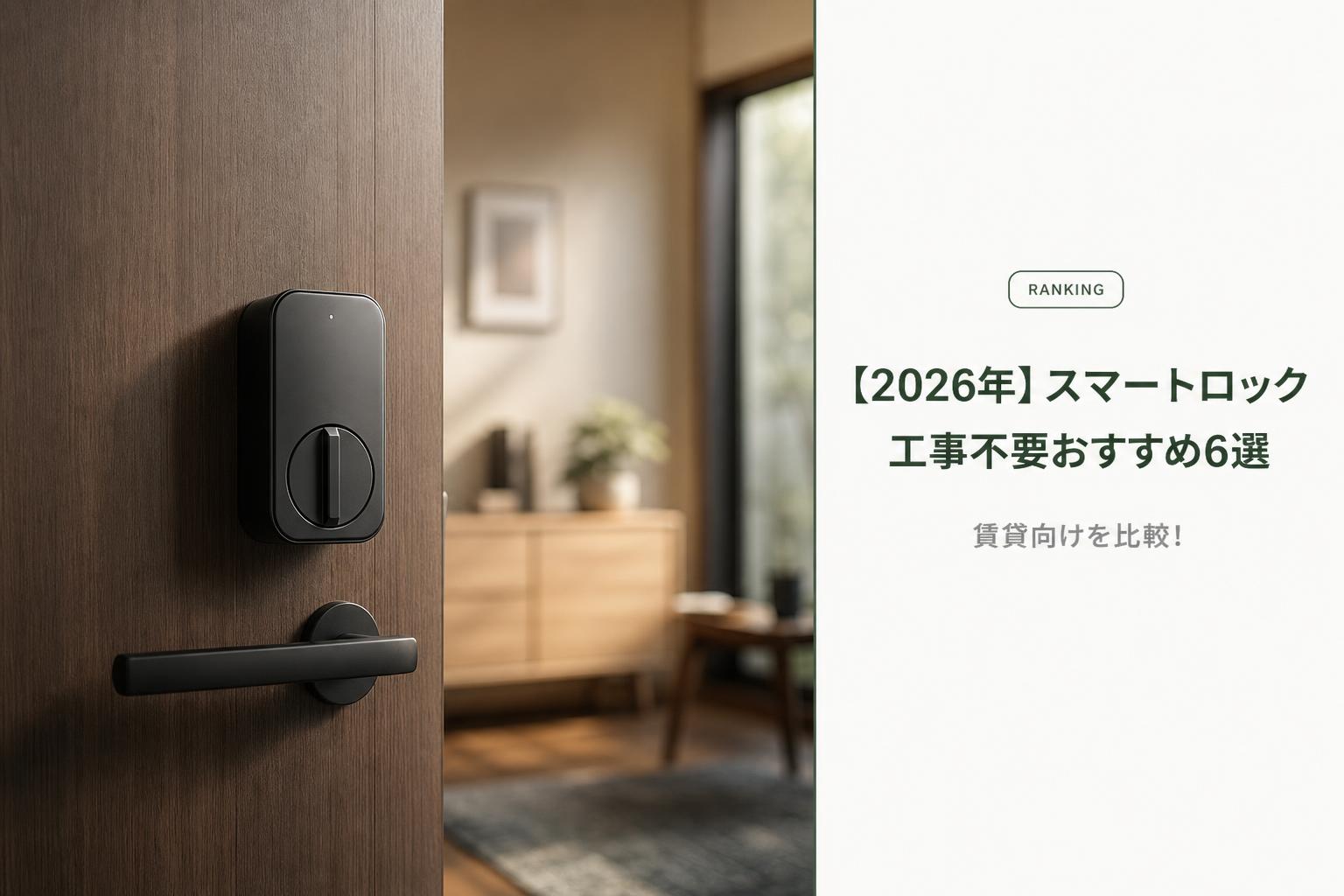 【2026年】スマートロック工事不要おすすめ6選｜賃貸向けを比較
