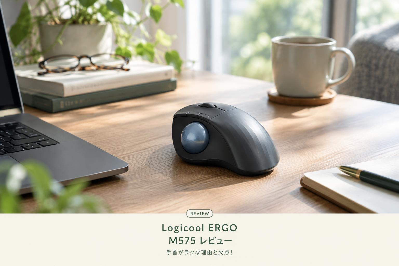 Logicool ERGO M575 レビュー｜手首がラクな理由と欠点