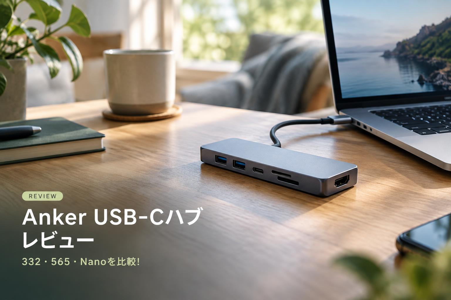 Anker USB-Cハブ レビュー｜332・565・Nanoを比較